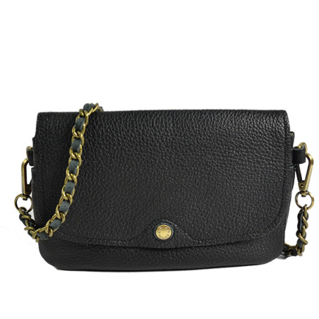 Mila Louise Odile C1 Grain Leather Pouch Black