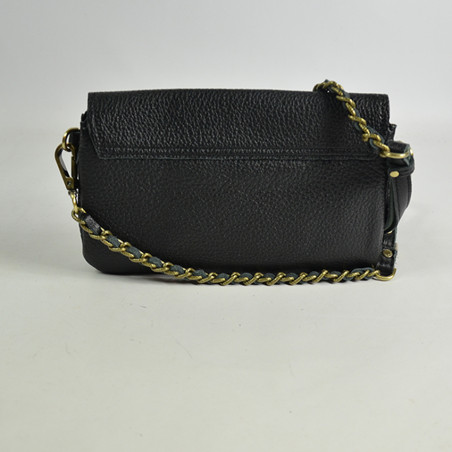 Mila Louise Odile C1 Grain Leather Pouch Black