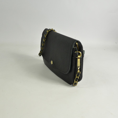 Mila Louise Odile C1 Grain Leather Pouch Black