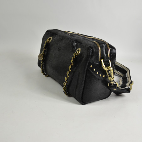 Mila Louise Nawell RX Trotter Bag Iridescent Leather Black