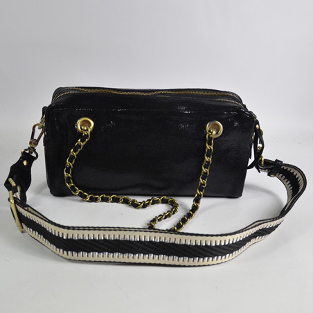 Mila Louise Nawell RX Trotter Bag Iridescent Leather Black