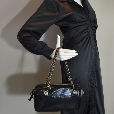 Mila Louise Nawell RX Trotter Bag Iridescent Leather Black