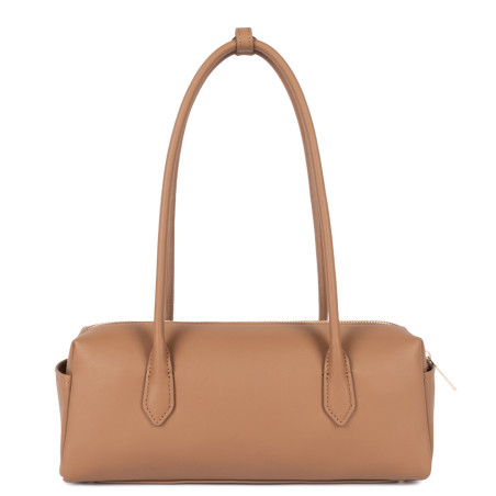 Lancaster Donna Cube Clutch Bag with Long Handles 531-128 Mocha