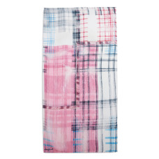 Desigual Grunge Lightweight Checkered Scarf Beige