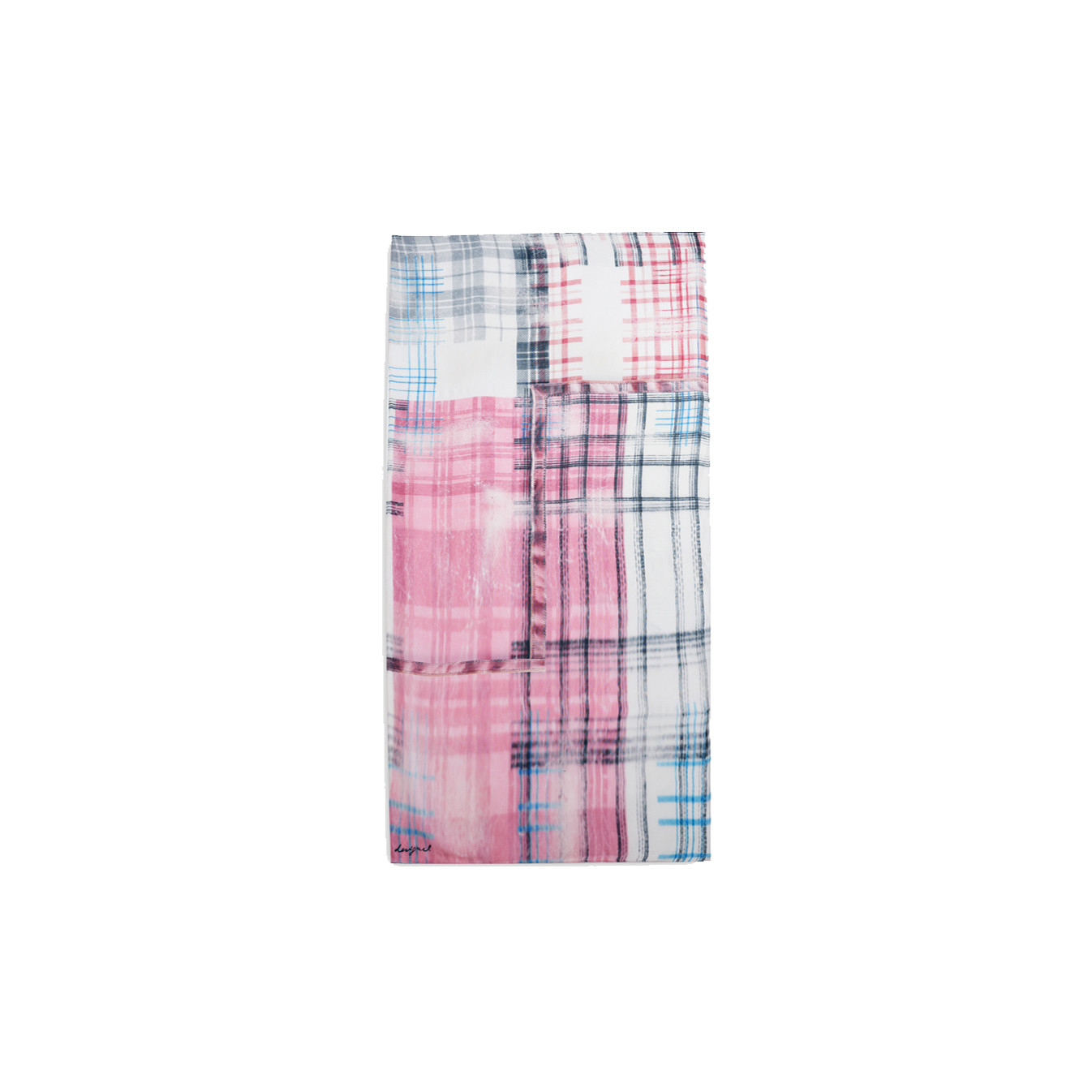 Desigual Grunge Foulard Léger A Carreaux Beige