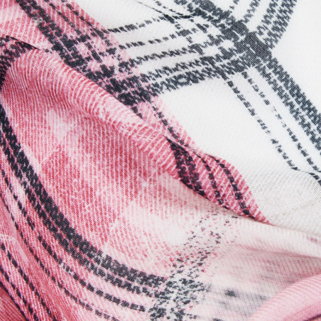 Desigual Grunge Lightweight Checkered Scarf Beige
