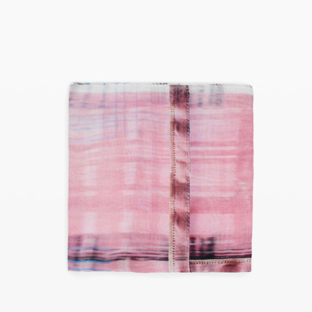 Desigual Grunge Lightweight Checkered Scarf Beige