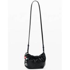 Desigual Half Logo Small Pouch Bag With Charms Black