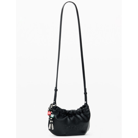 Desigual Half Logo Small Pouch Bag With Charms Black