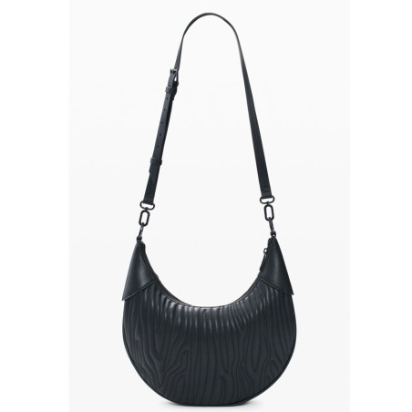Desigual Helium Half-Moon Embossed Black Bag