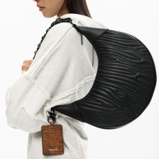 Desigual Helium Sac Demi-Lune En Relief Negro épaule