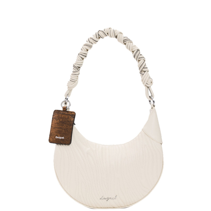Desigual Helium Sac Demi-Lune En Relief Crudo Beige