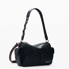 Desigual Mirenis Drawstring Bag M Embroidered With Charms Black