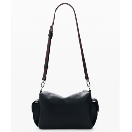 Desigual Mirenis Drawstring Bag M Embroidered With Charms Black