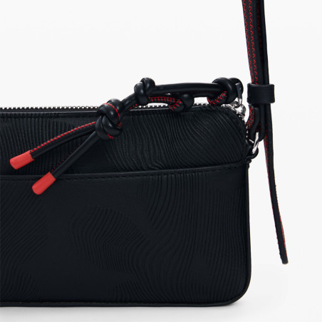 Desigual Mirenis Small Crossbody Embroidered Black Bag