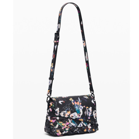 Desigual Osmio Small Crossbody Woven Floral Multicolor Black