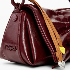 Desigual Rodio Small Crossbody Sparkling Bag with Bow Burgundy