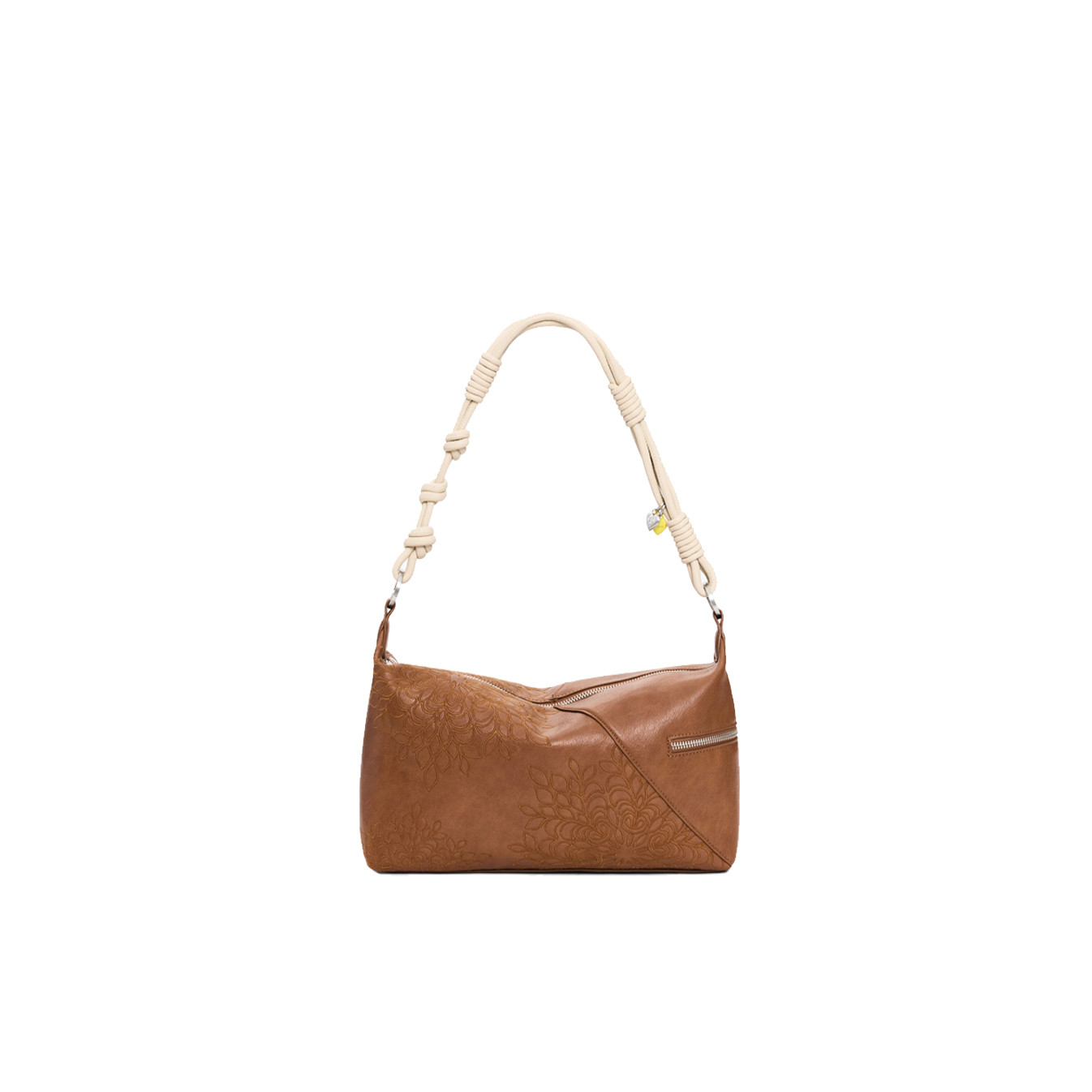 Desigual Sierra Shoulder Bag M Embroidered Camel
