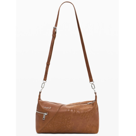 Desigual Sierra Shoulder Bag M Embroidered Camel
