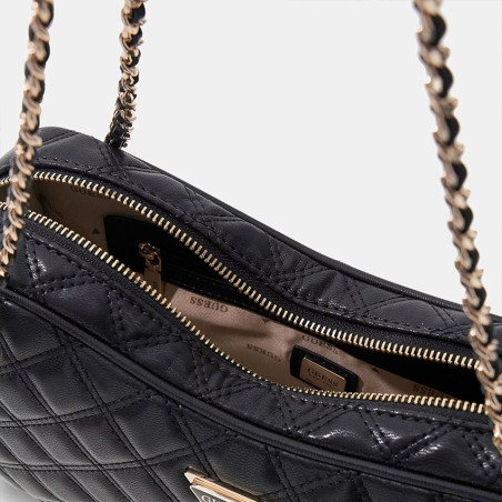 Guess Giully Sac A Bandoulière Capitonné Black ouvert