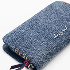 Desigual Torio Zippered Companion In Denim