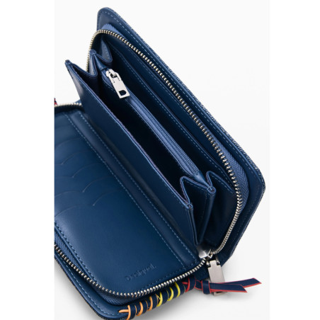 Desigual Torio Zippered Companion In Denim