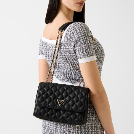 Guess Giully II Quilted Shoulder Bag Black