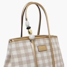 Lollipops Samantha Woven Beige Shopping Bag with Jewelry