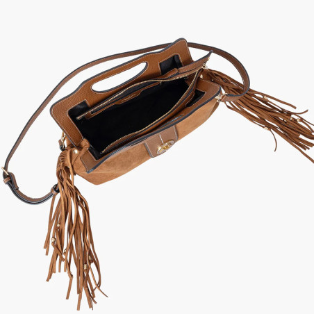 Lollipops Sammy Small Crossbody Bag with Removable Fringes Bi-Mater...