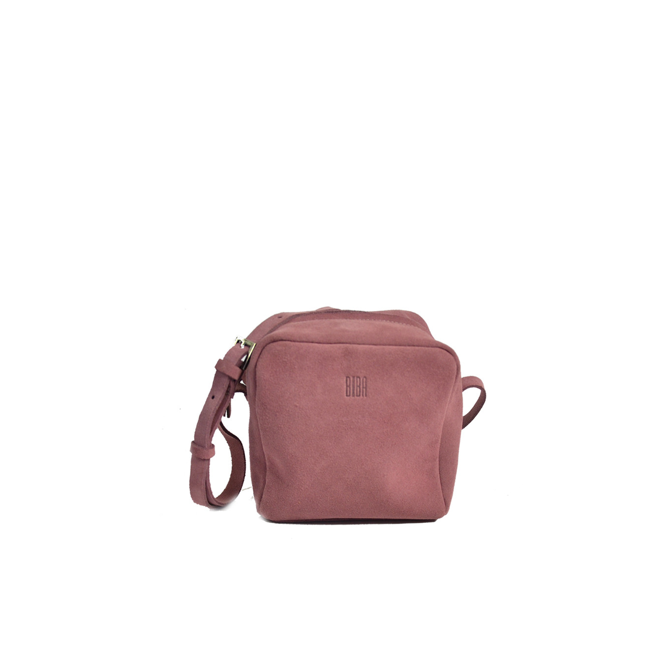 Biba Ely Sac Cube Bandoulière En Cuir Velours ELY2L Malva