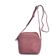 Biba Ely Sac Cube Bandoulière En Cuir Velours ELY2L Malva face