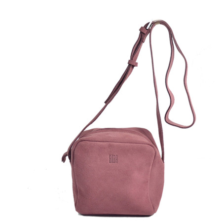 Biba Ely Shoulder Bag Cube in Velvet Leather ELY2L Mauve