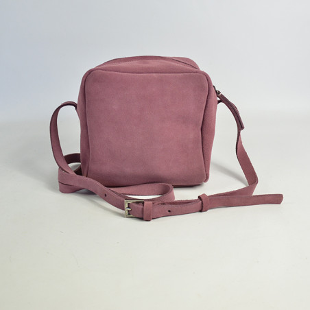 Biba Ely Shoulder Bag Cube in Velvet Leather ELY2L Mauve