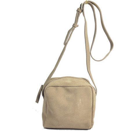 Biba Ely Velour Leather Crossbody Cube Bag ELY2L Topo