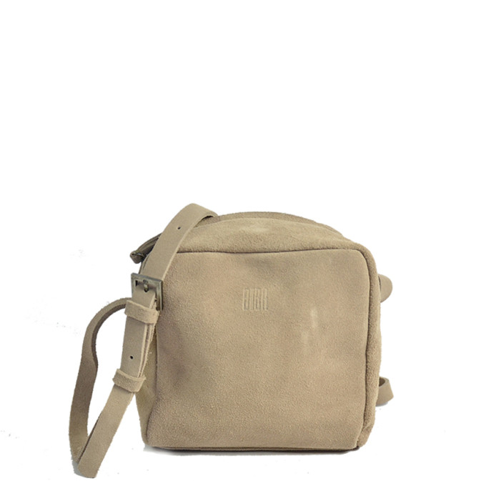 Biba Ely Velour Leather Crossbody Cube Bag ELY2L Topo