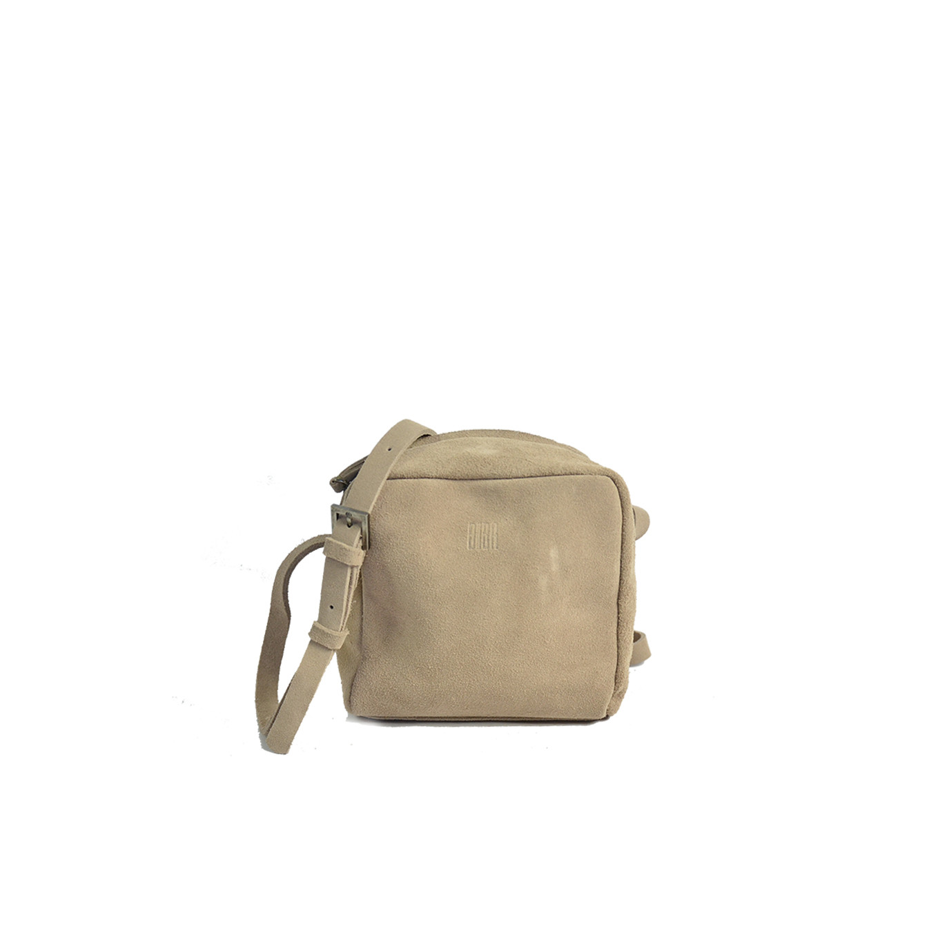 Biba Ely Velour Leather Crossbody Cube Bag ELY2L Topo