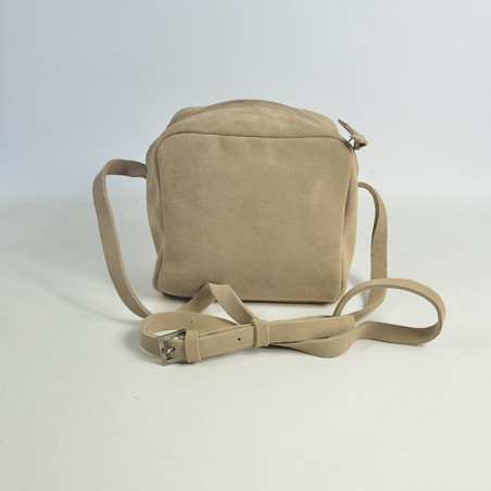 Biba Ely Sac Cube Bandoulière En Cuir Velours ELY2L Topo dos