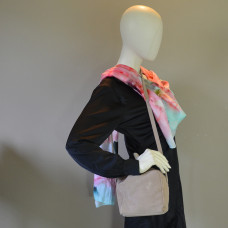 Biba Ely Velour Leather Crossbody Cube Bag ELY2L Topo