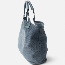 Biba Latah Tote Bag Leather Perforated LAH1L Azul Jeans