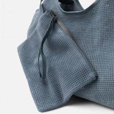 Biba Latah Tote Bag Leather Perforated LAH1L Azul Jeans