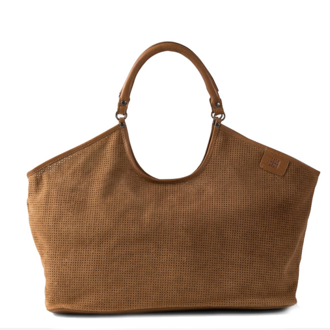 Biba Latah Tote Bag Leather Perforated LAH1L Topo