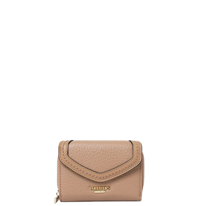 Lollipops Sham Compact Wallet Pale Pink Faux Leather