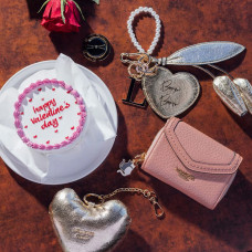 Lollipops Sham Portefeuille Compact En Simili Cuir Rose Pâle  décor