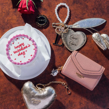 Lollipops Sham Portefeuille Compact En Simili Cuir Rose Pâle  décor