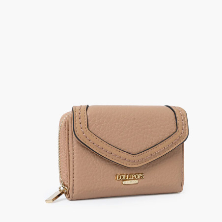 Lollipops Sham Compact Wallet Pale Pink Faux Leather