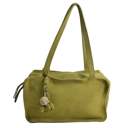 Biba Blaine Sac Porté Epaule en Cuir Velours BLI1L Verde Claro