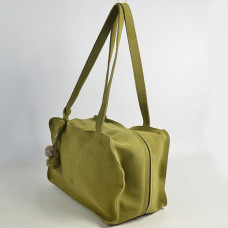 Biba Blaine Shoulder and Handbag in Velvet Leather BLI1L Verde Claro