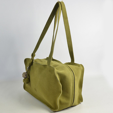 Biba Blaine Shoulder and Handbag in Velvet Leather BLI1L Verde Claro