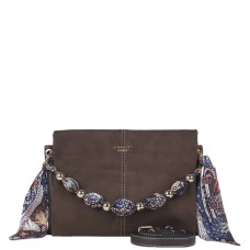 Lollipops Shirley Crossbody Suede Bag with Removable Beaded Bandana