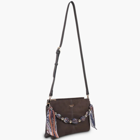 Lollipops Shirley Crossbody Suede Bag with Removable Beaded Bandana
